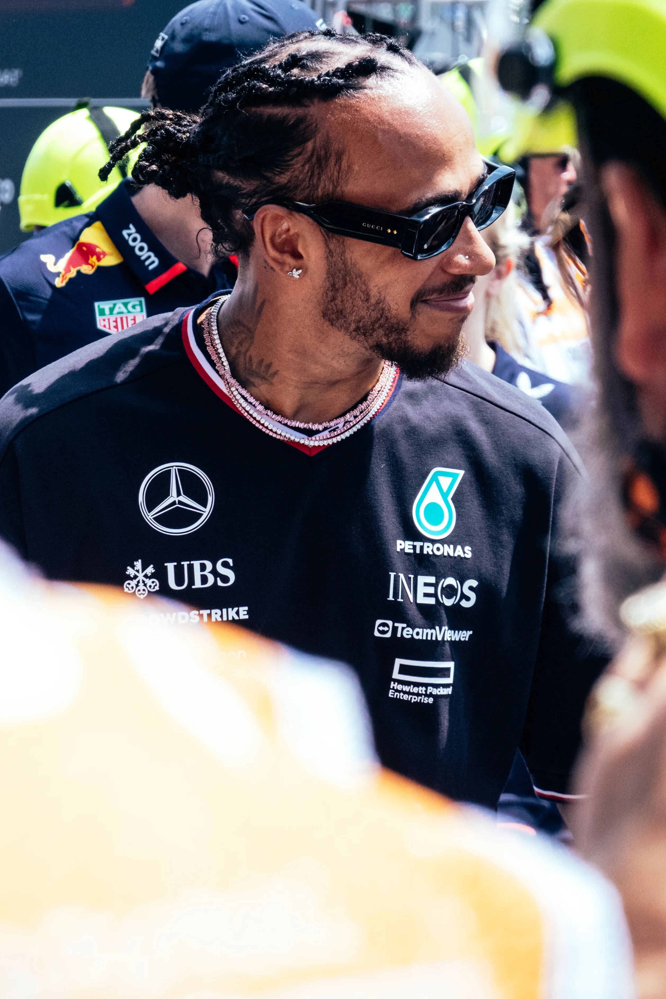 Lewis Hamilton in Gucci Sunglasses at Imola