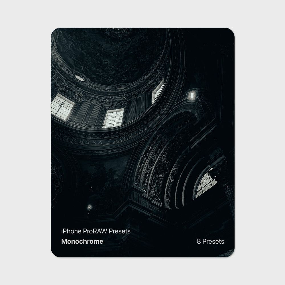 iPhone ProRAW Presets - Monochrome Collection