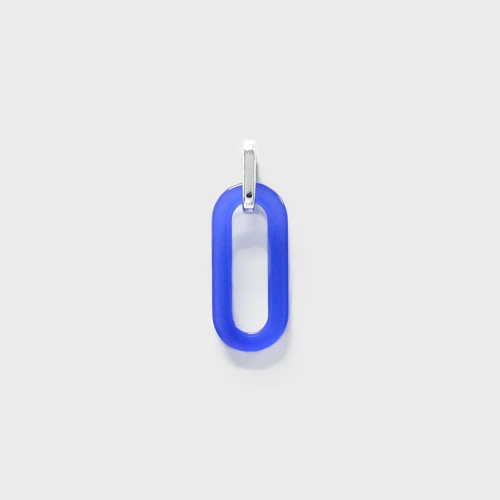Blue pendant on silver hardware