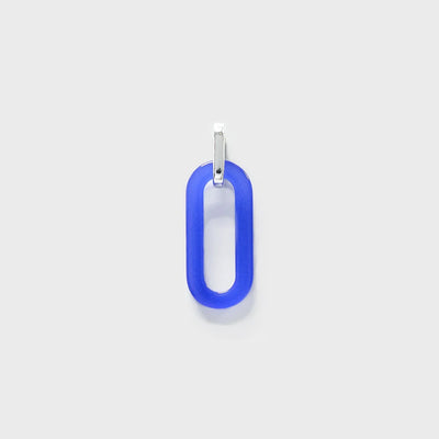 Blue pendant on silver hardware